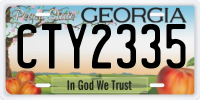 GA license plate CTY2335