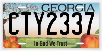 GA license plate CTY2337