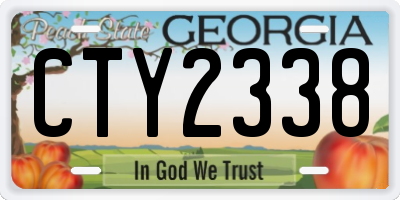 GA license plate CTY2338