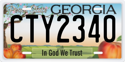 GA license plate CTY2340