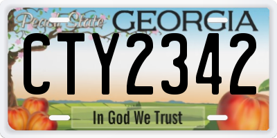 GA license plate CTY2342