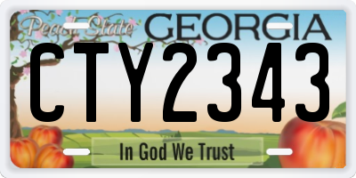 GA license plate CTY2343