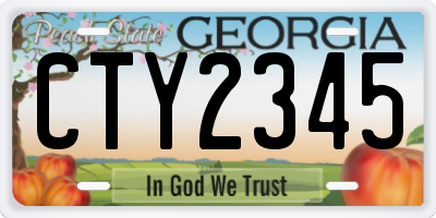 GA license plate CTY2345