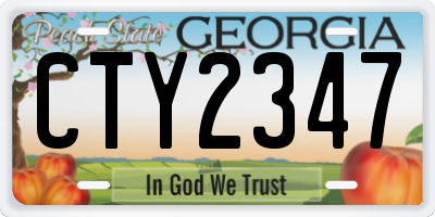 GA license plate CTY2347
