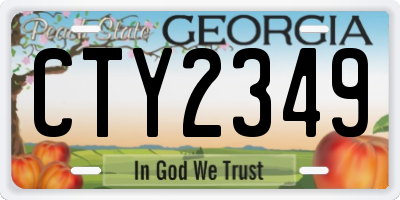 GA license plate CTY2349