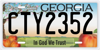GA license plate CTY2352
