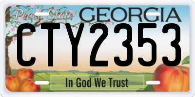 GA license plate CTY2353