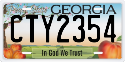 GA license plate CTY2354