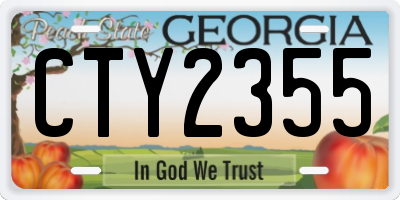 GA license plate CTY2355