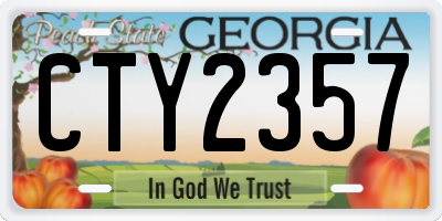 GA license plate CTY2357