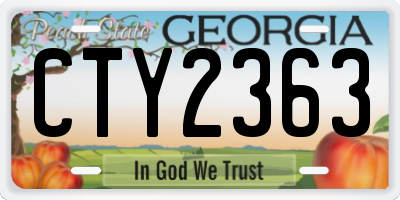 GA license plate CTY2363