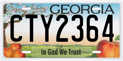 GA license plate CTY2364