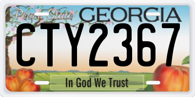 GA license plate CTY2367