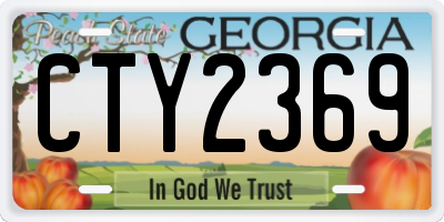 GA license plate CTY2369