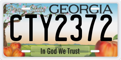 GA license plate CTY2372
