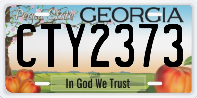 GA license plate CTY2373