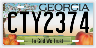 GA license plate CTY2374