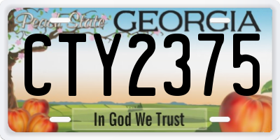 GA license plate CTY2375