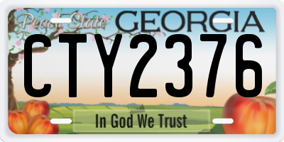 GA license plate CTY2376