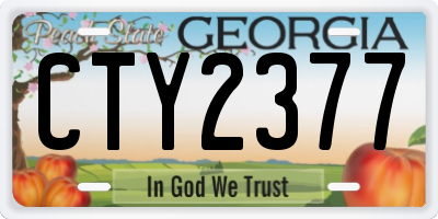 GA license plate CTY2377