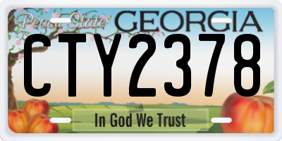 GA license plate CTY2378