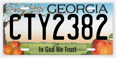 GA license plate CTY2382