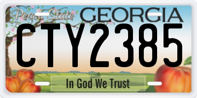 GA license plate CTY2385