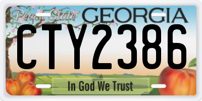 GA license plate CTY2386