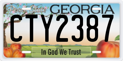 GA license plate CTY2387