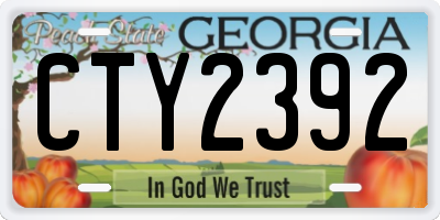 GA license plate CTY2392