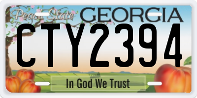 GA license plate CTY2394