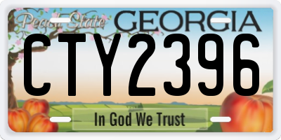 GA license plate CTY2396