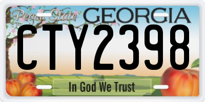 GA license plate CTY2398