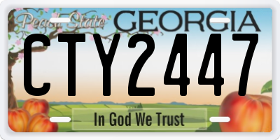 GA license plate CTY2447