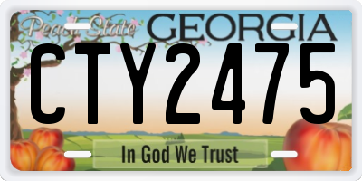GA license plate CTY2475