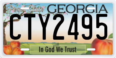 GA license plate CTY2495
