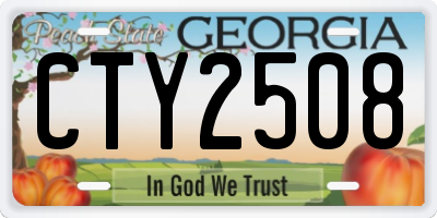GA license plate CTY2508