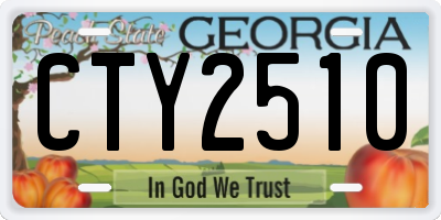 GA license plate CTY2510
