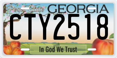 GA license plate CTY2518