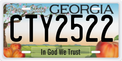 GA license plate CTY2522