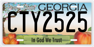 GA license plate CTY2525