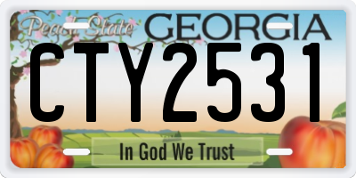 GA license plate CTY2531