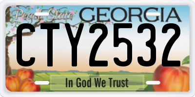 GA license plate CTY2532