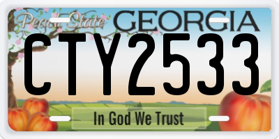 GA license plate CTY2533