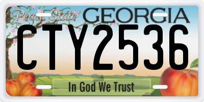 GA license plate CTY2536