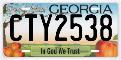 GA license plate CTY2538