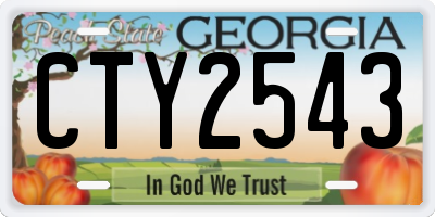 GA license plate CTY2543