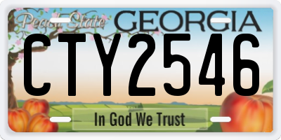 GA license plate CTY2546
