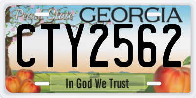 GA license plate CTY2562