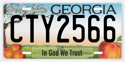 GA license plate CTY2566